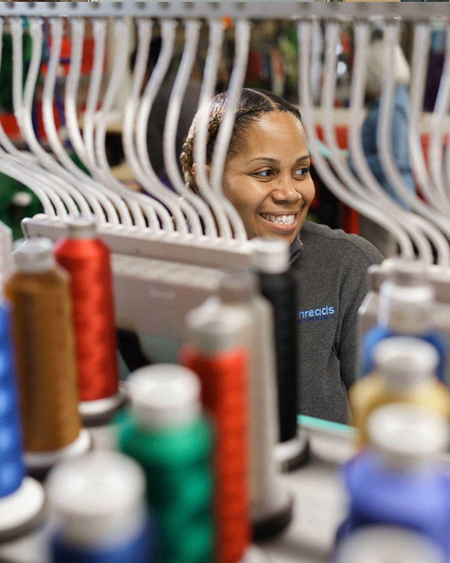 Threads Employee at work station